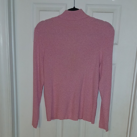 Pink Ribbed Turtleneck Sweater - Picture 2 of 3